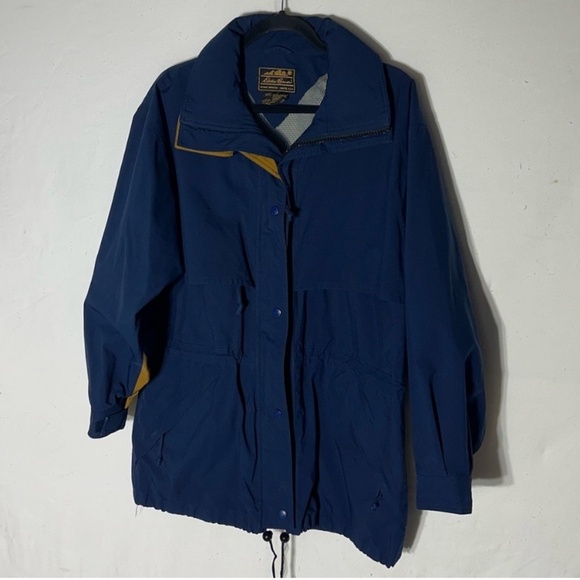 Vintage Eddie Bauer Navy Blue Utility Style Light Jacket W Goretex Lamination L - Picture 1 of 14